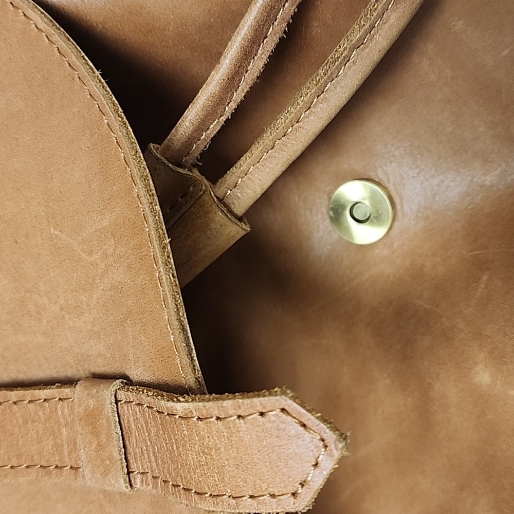 ABLE Leather Backpack Purse In Chestnut - Picture 7 of 10
